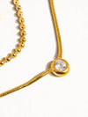 PAULETTE 18K GOLD NON-TARNISH TRILAYER CZ CHAIN NECKLACE