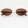 FREYRS Eyewear - Soho Womens Oval Sunglasses: Gold / Brown