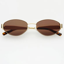  FREYRS Eyewear - Soho Womens Oval Sunglasses: Gold / Brown