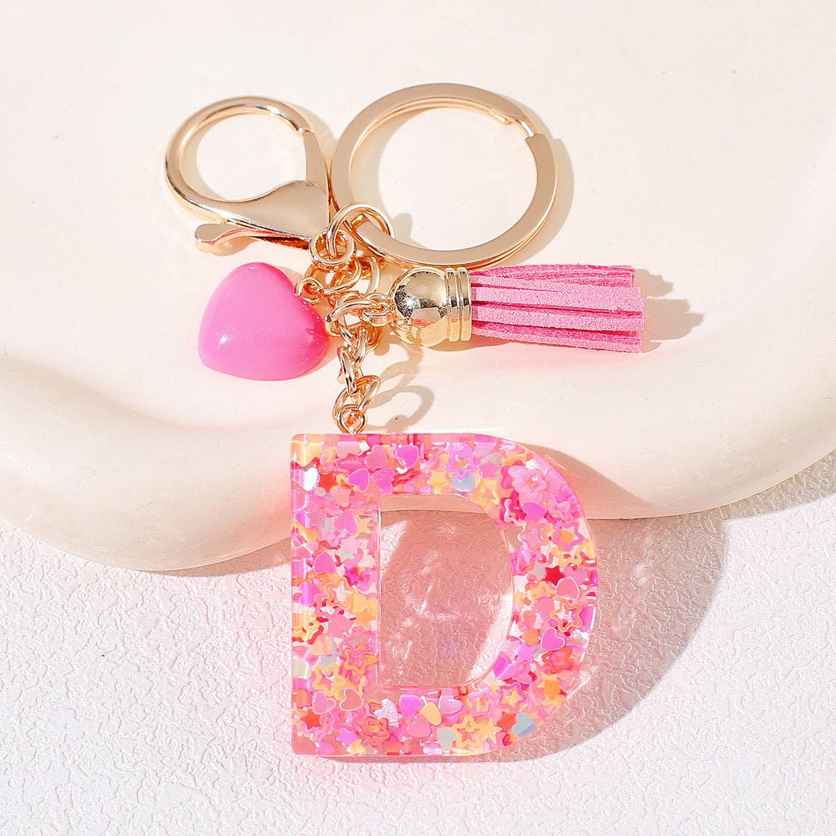 PINK RESIN INITIAL CHARM