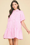 STACIE STRIPED BUTTON DOWN DRESS