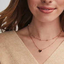  ARI HEART MULTI STRAND NECKLACE in rose gold