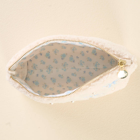 TEDDY POUCH-Bows Blue