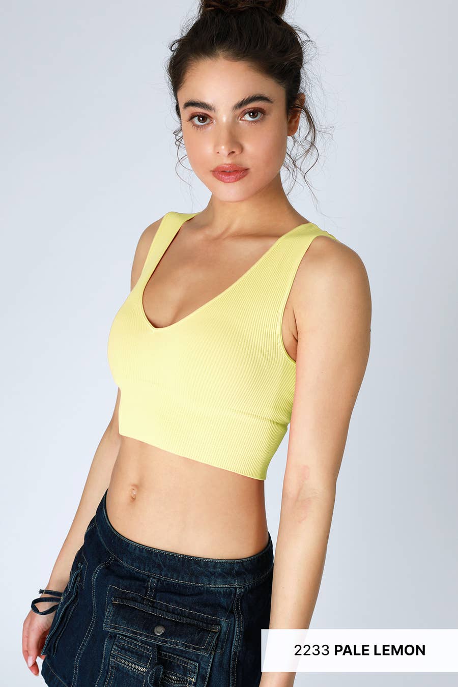 PLUNGE V-NECK CROP TANK TOP