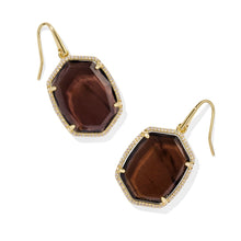  DAPHNE PAVE FRAMED DROP EARRINGS in smoky quartz