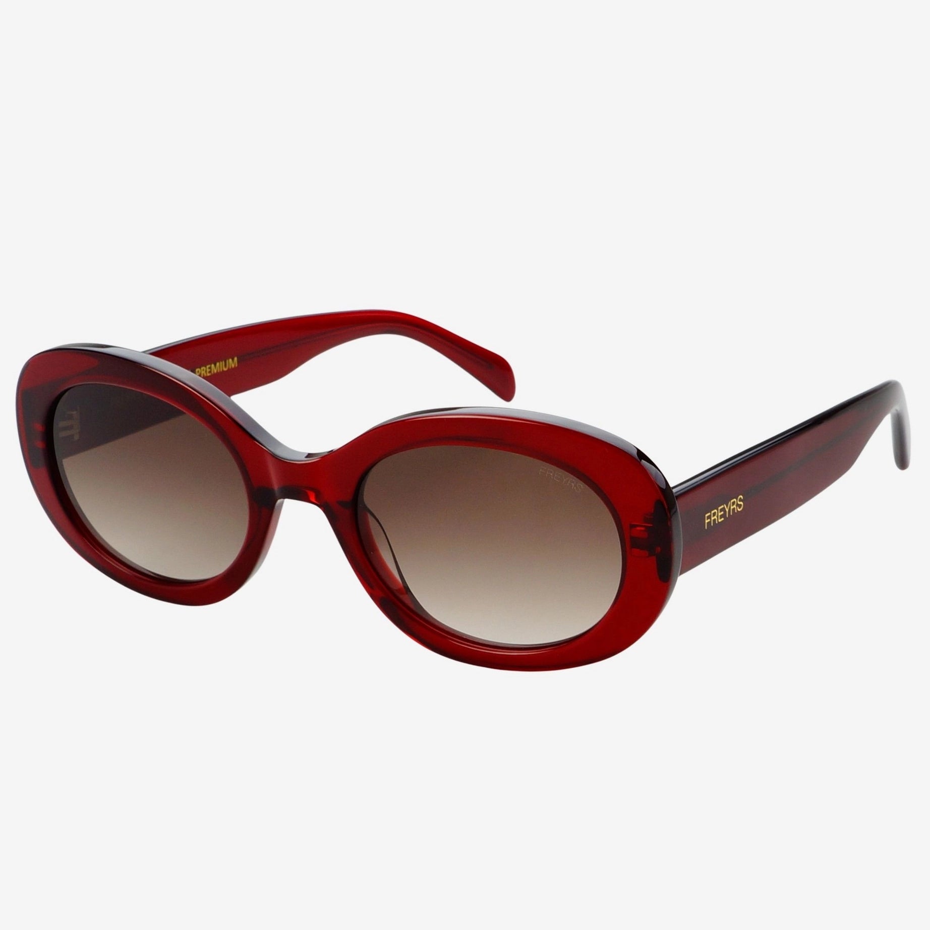 FREYRS Eyewear - Aria Acetate Oval Sunglasses: Dark Cherry