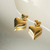 DELPHINE 18K GOLD  CLASSIC TWO-PIECE HEART EARRINGS