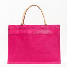  JUTE POCKET TOTE - Magenta