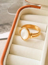 JADE NON-TARNISH CLASSIC SHELL STONE RING