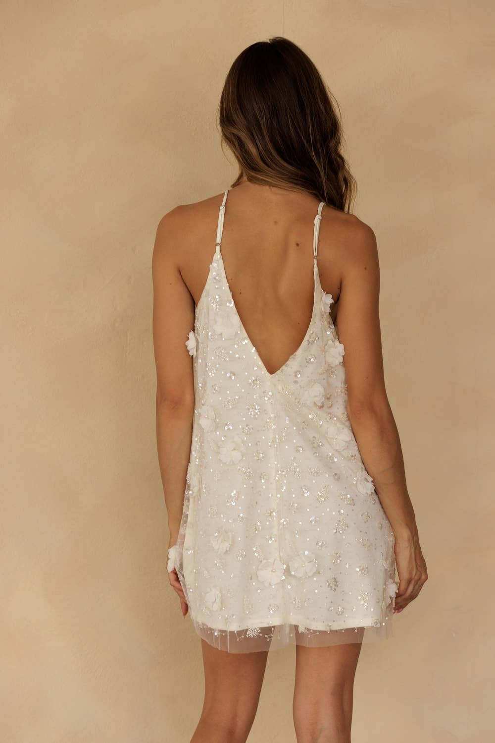 Floral Sequin Slip Dress