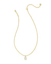 HALLIE SHORT PENDANT GOLD NECKLACE in opalite illusion