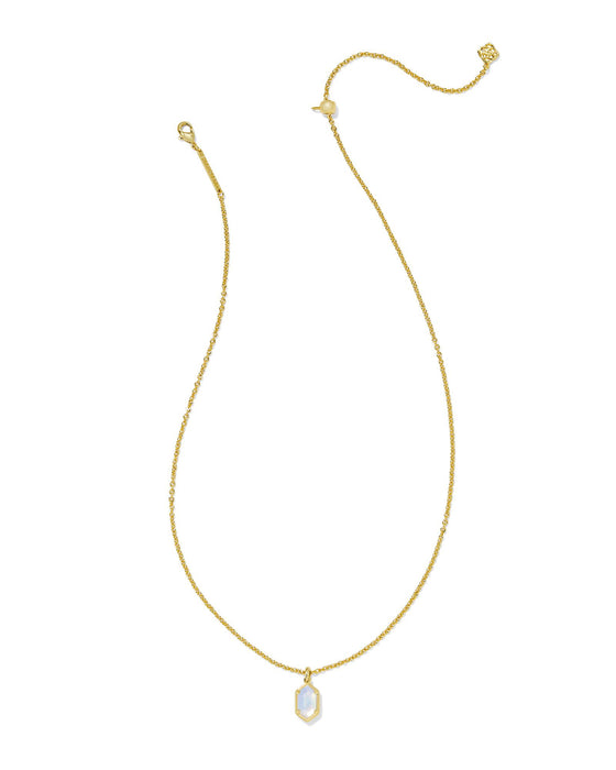 HALLIE SHORT PENDANT GOLD NECKLACE in opalite illusion