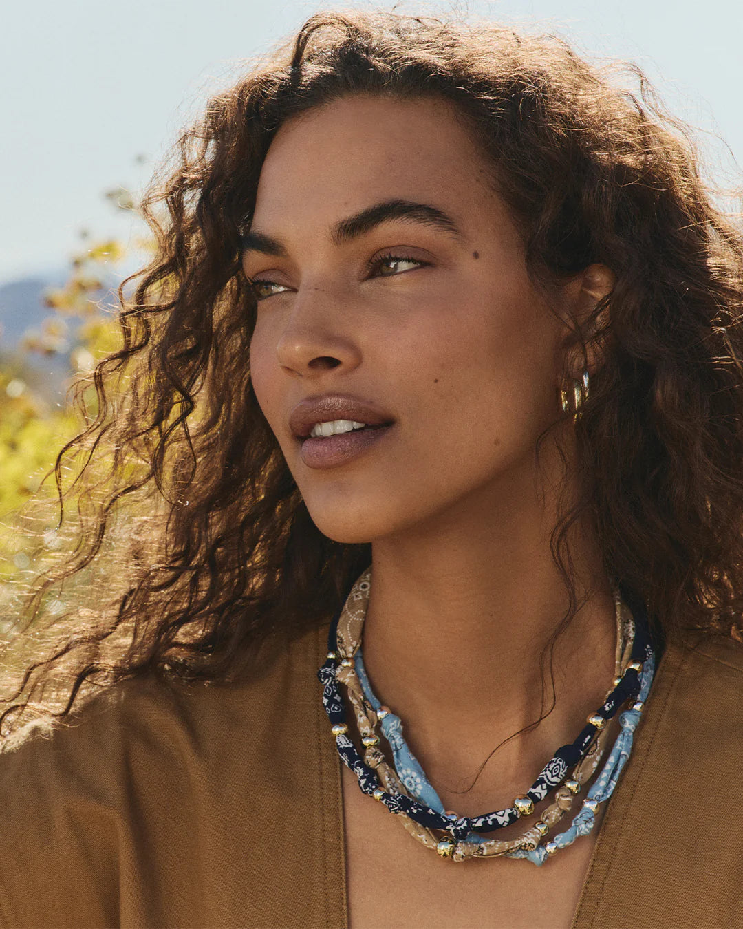 PAISLEY BANDANA KNOT GOLD NECKLACE
