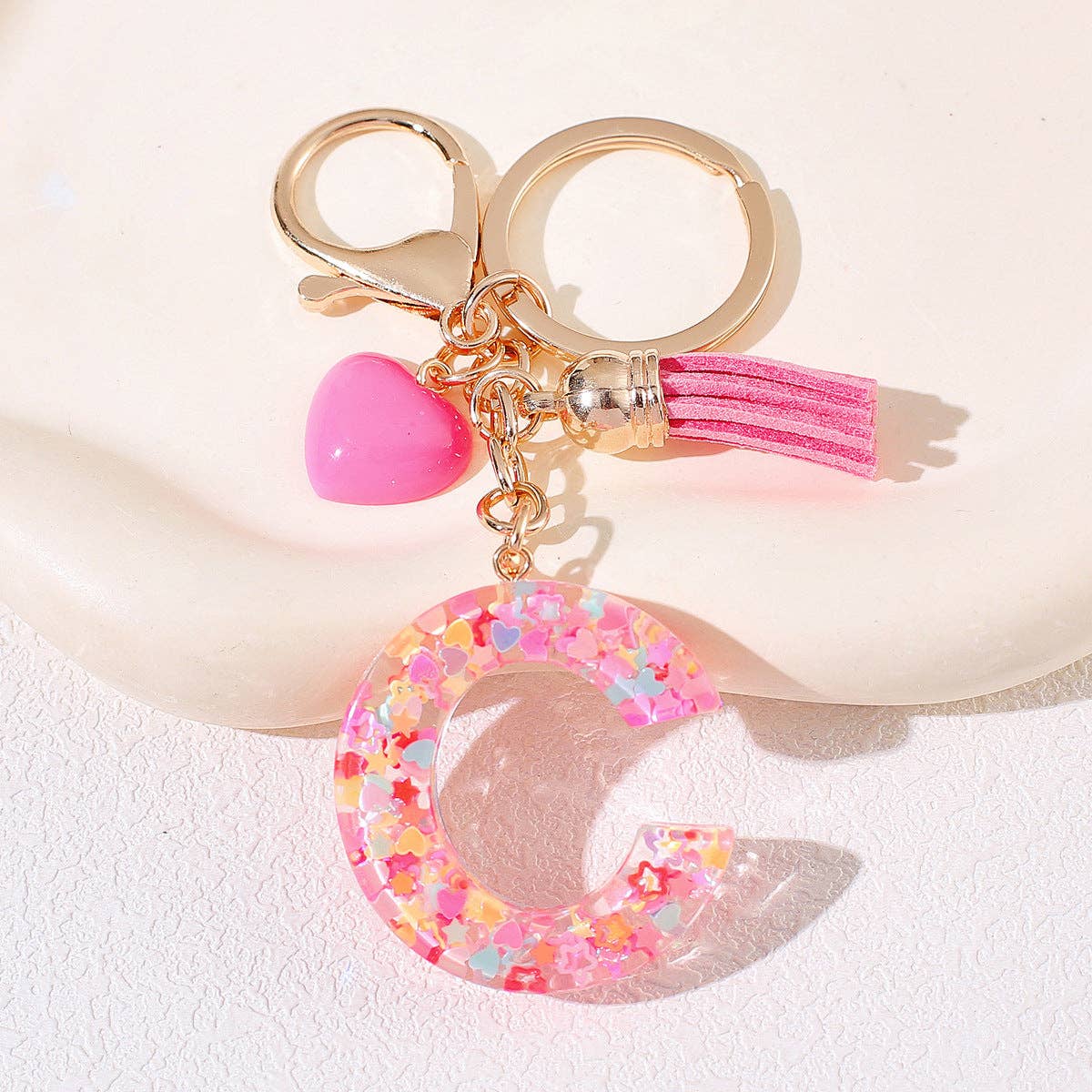 PINK RESIN INITIAL CHARM