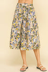 FLORAL PRINT A-LINE SKIRT