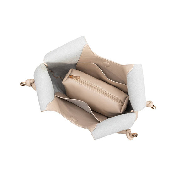 MELIE BIANCO - TRACY WOVEN  RECYCLED VEGAN SHOULDER BAG - ivory