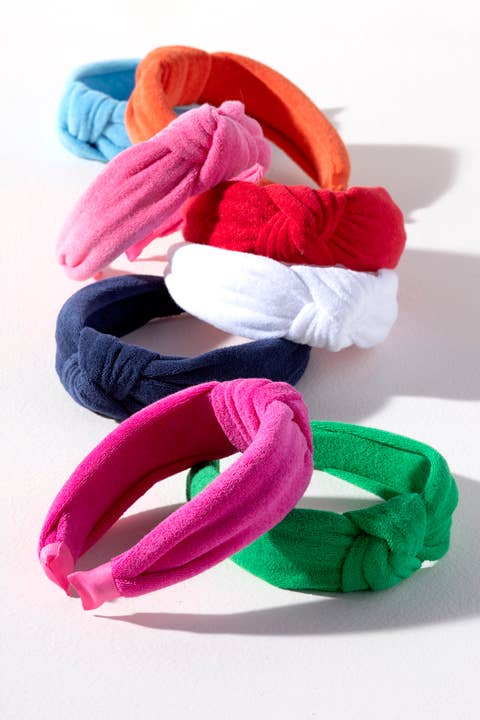 TERRY KNOTTED HEADBAND in assorted colors