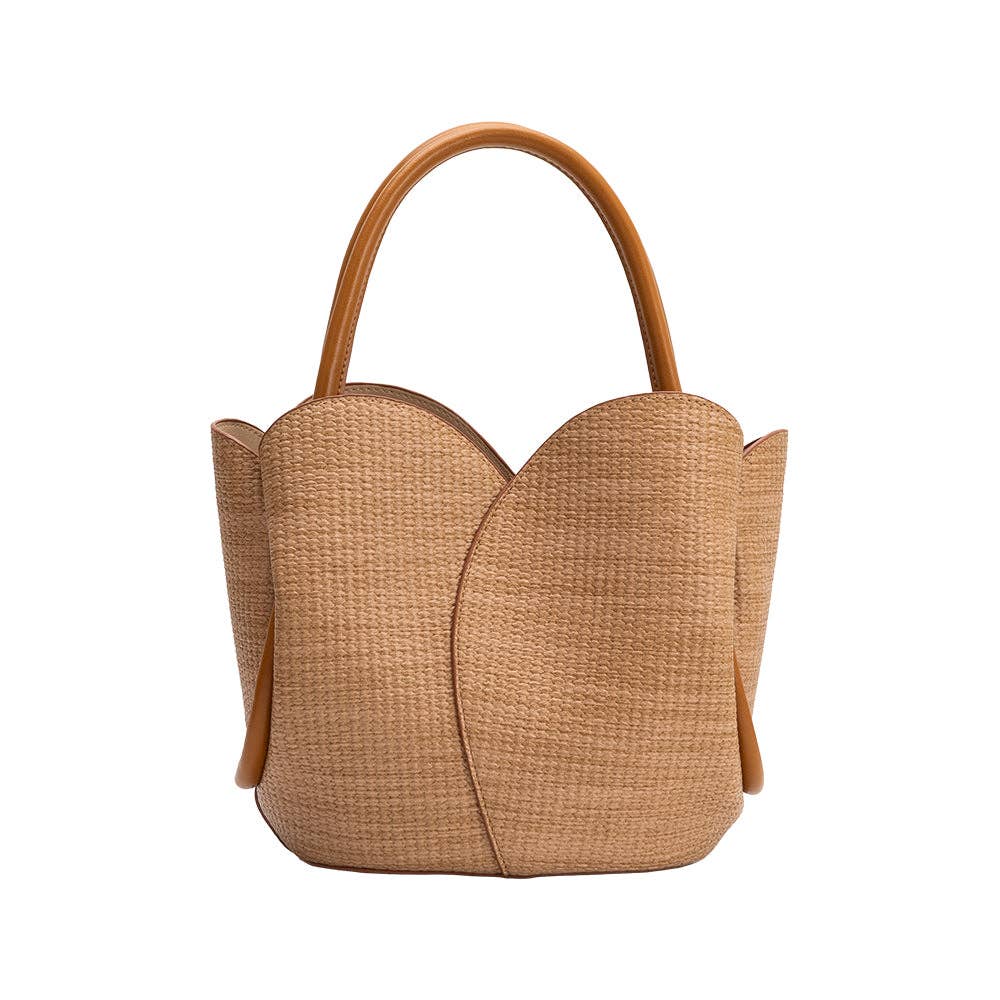 Melie Bianco - Tulip Tan Raffia Recycled Vegan Bag