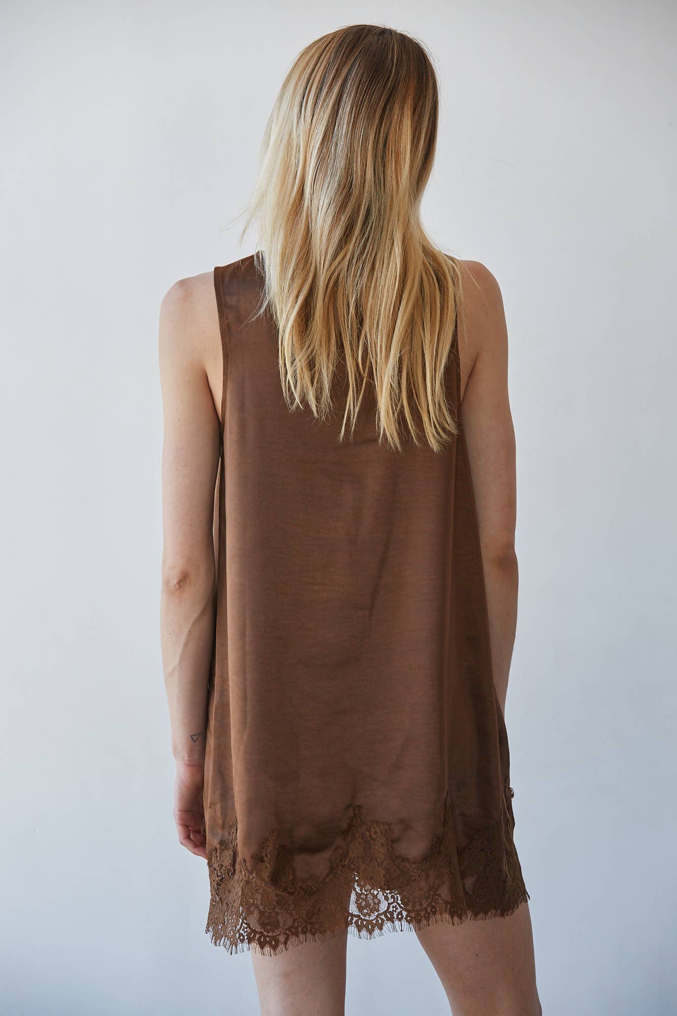 Satin Sleeveless Mini Dress