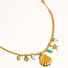  SUMNER 18K NON-TARNISH SHELL AND STAR NECKLACE
