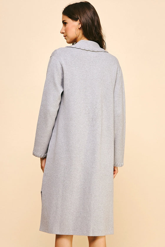 EDGE DETAIL OPEN KNIT CARDIGAN