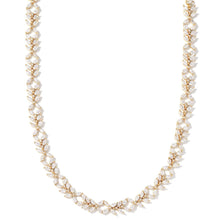  ROSALIE GOLD TENNIS NECKLACE in white crystal