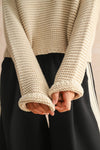 ROUND NECK SWEATER KNITTED TOP