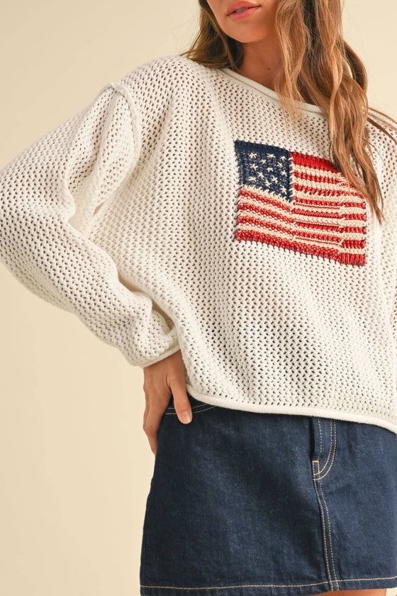 FLAG KNITTED SWEATER in assorted colors