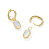 HALLIE HUGGIE GOLD EARRINGS in opalite illusion