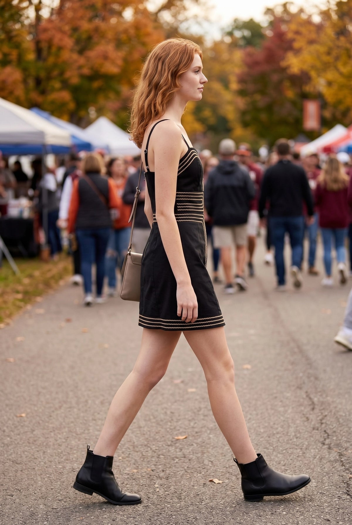 Ribbon Trimmed Mini Dress