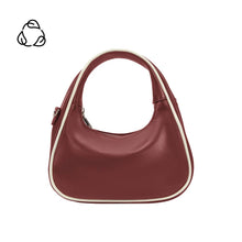  MELIE BIANCO - SARITA BURGUNDY RECYCLED VEGAN TOP HANDLE BAG