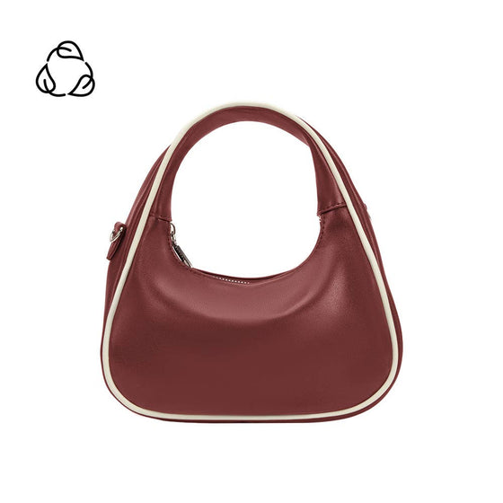 MELIE BIANCO - SARITA BURGUNDY RECYCLED VEGAN TOP HANDLE BAG