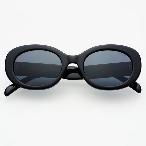 FREYRS Eyewear - Aria Acetate Womens Oval Sunglasses: Black