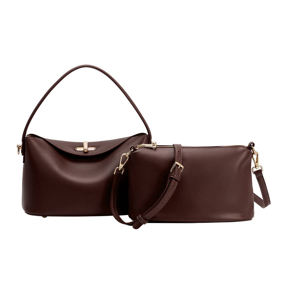 Lana Espresso Recycled Vegan Leather Crossbody