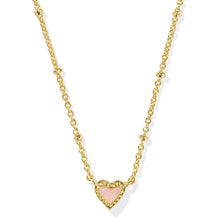  MINI ARI HEART SATELLITE SHORT PENDANT NECKLACE in rose quartz