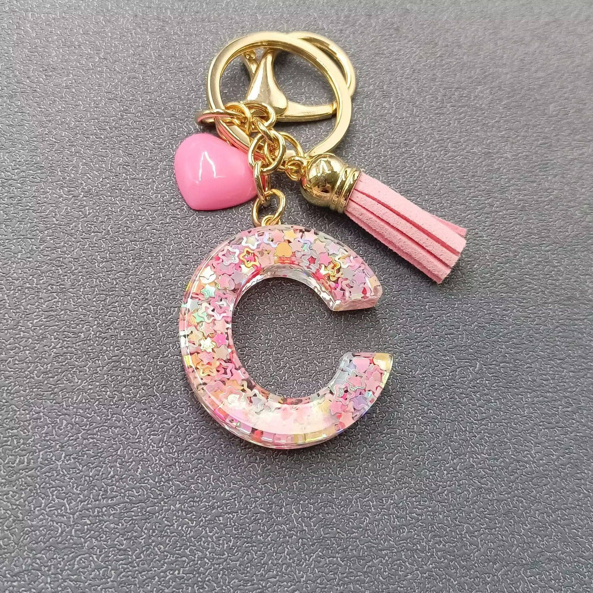PINK RESIN INITIAL CHARM