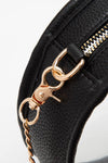 LEOPARD TRIM CLEAR ROUND CROSSBODY BAG
