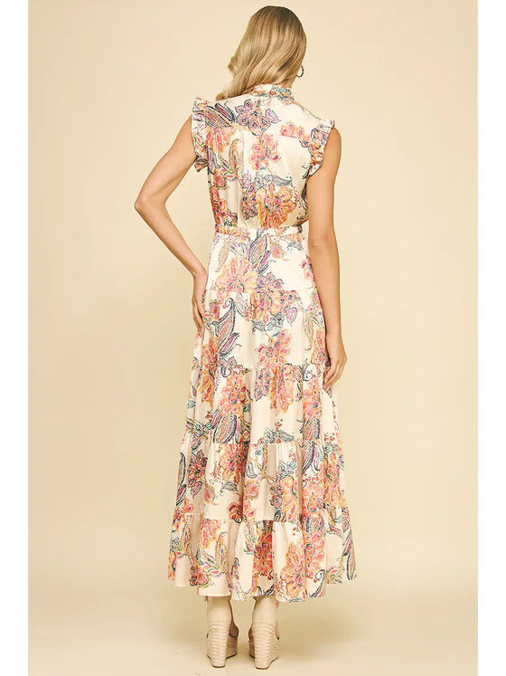 FLORAL TIERED MAXI DRESS
