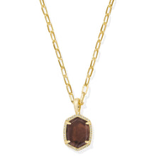  DAPHNE PAVE FRAMED PENDANT NECKLACE in smoky quartz