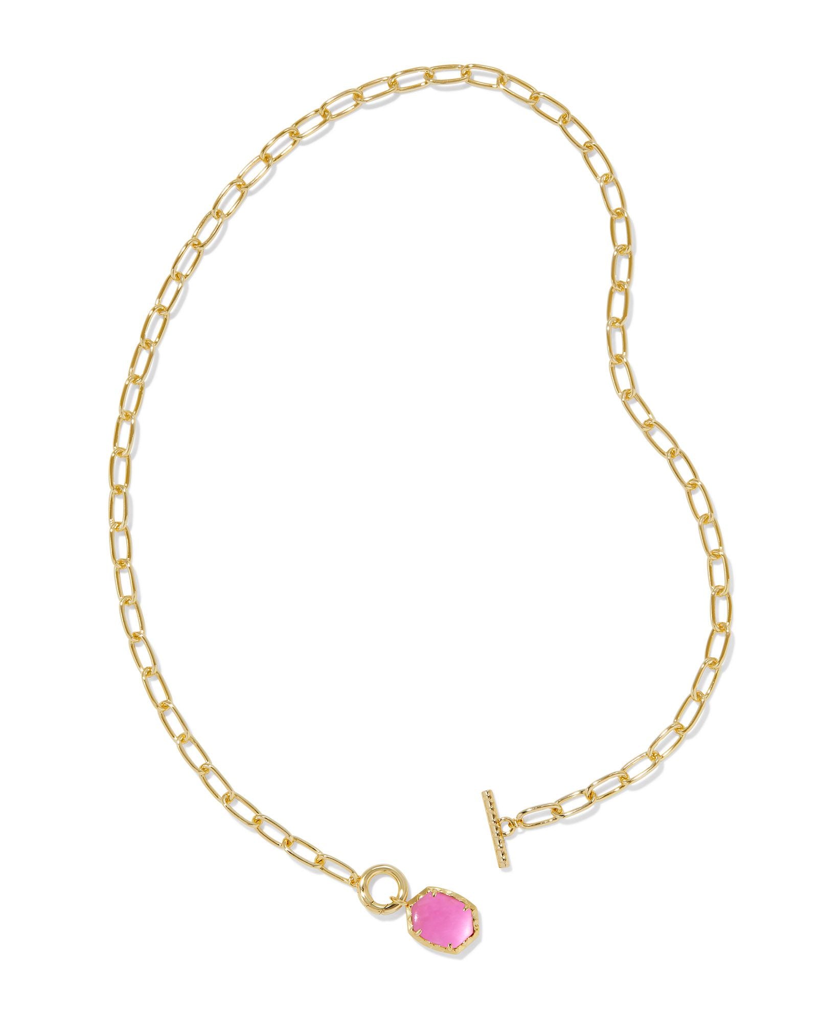 DAPHNE LINK GOLD CHAIN NECKLACE in azalea illusion