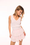 RUFFLE MINI TOILE PRINT SKIRT
