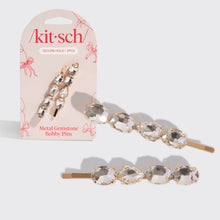  GEMSTONE BOBBY PINS 2pc Set