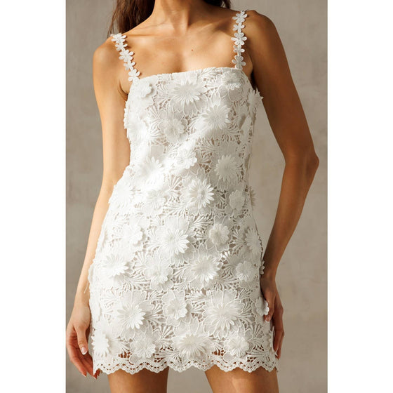 WHITE FLORAL PARTY DRESS