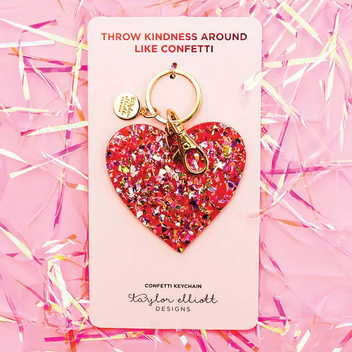 HEART CONFETTI KEY CHAIN
