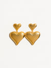 DELPHINE 18K GOLD  CLASSIC TWO-PIECE HEART EARRINGS