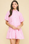 STACIE STRIPED BUTTON DOWN DRESS