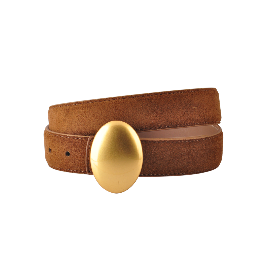 Suede Strap with Oval Buckle