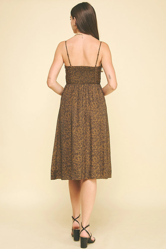 LEOPARD PRINT MIDI DRESS