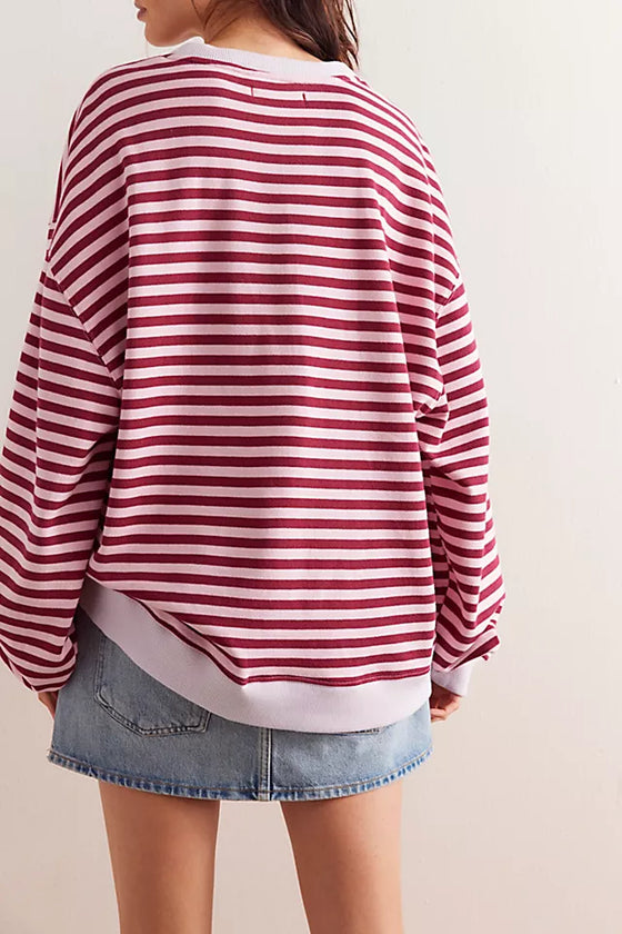 CLASSIC STRIPED OVERSIZED CREWNECK