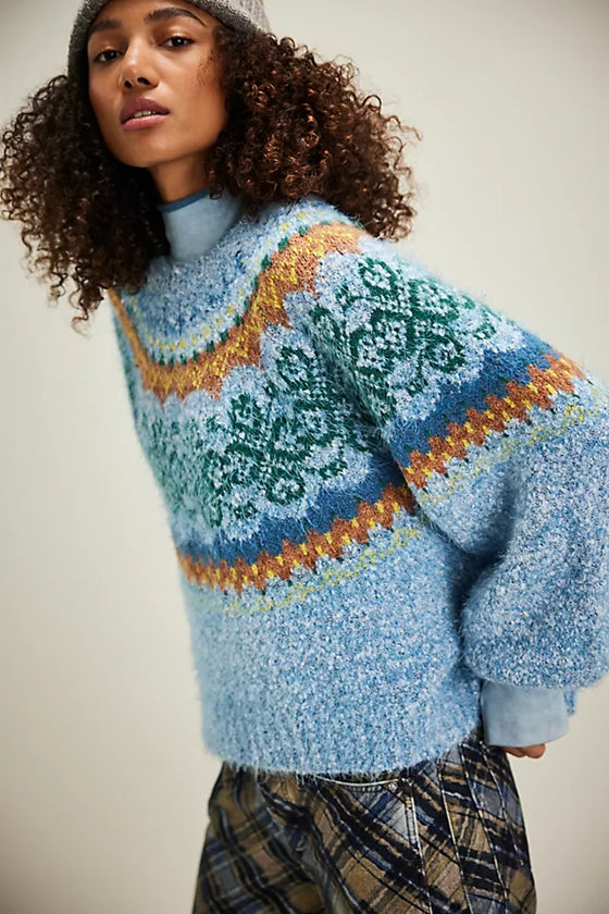 FESTIVE FROST FAIR ISLE SWEATER